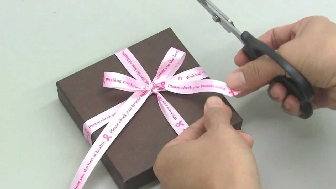 【ラッピングレッスン】片側プリントリボンの十字がけの仕方