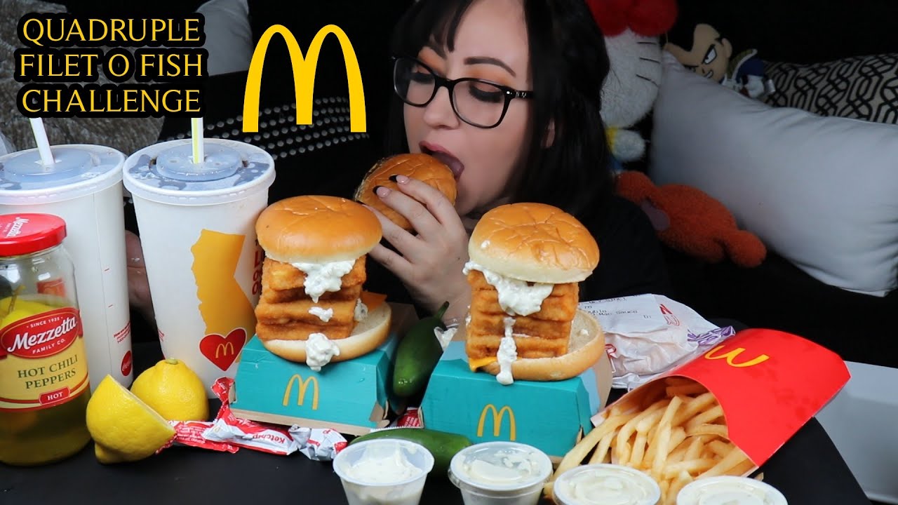 QUADRUPLE FILET O FISH CHALLENGE | MCDONALDS MUKBANG Big Guy Appetite + Diane PuroGuanajuato VLOGS