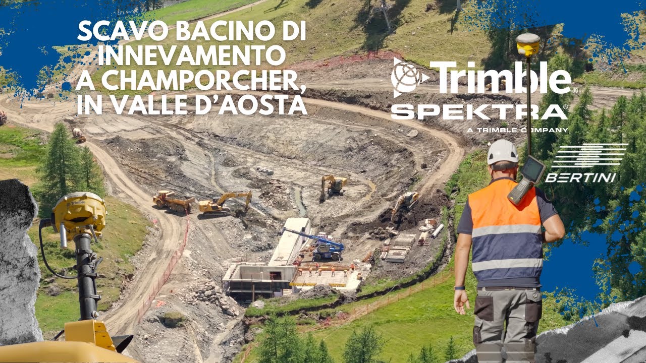 Bacino per l'innevamento a Champorcher, con Workflow Trimble