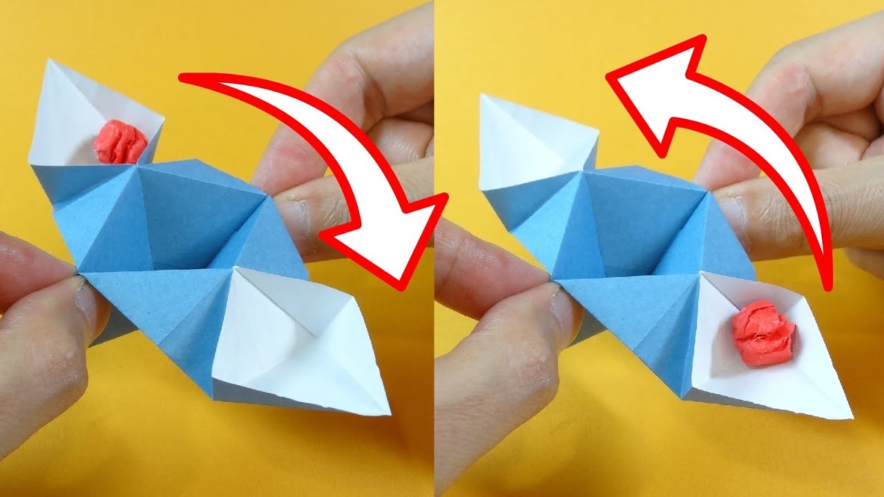 遊べる折り紙「瞬間移動ゲーム」Origami Toy 