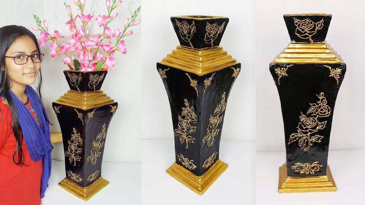 Big Size Flower vase make at home // Flower vase for home decoration