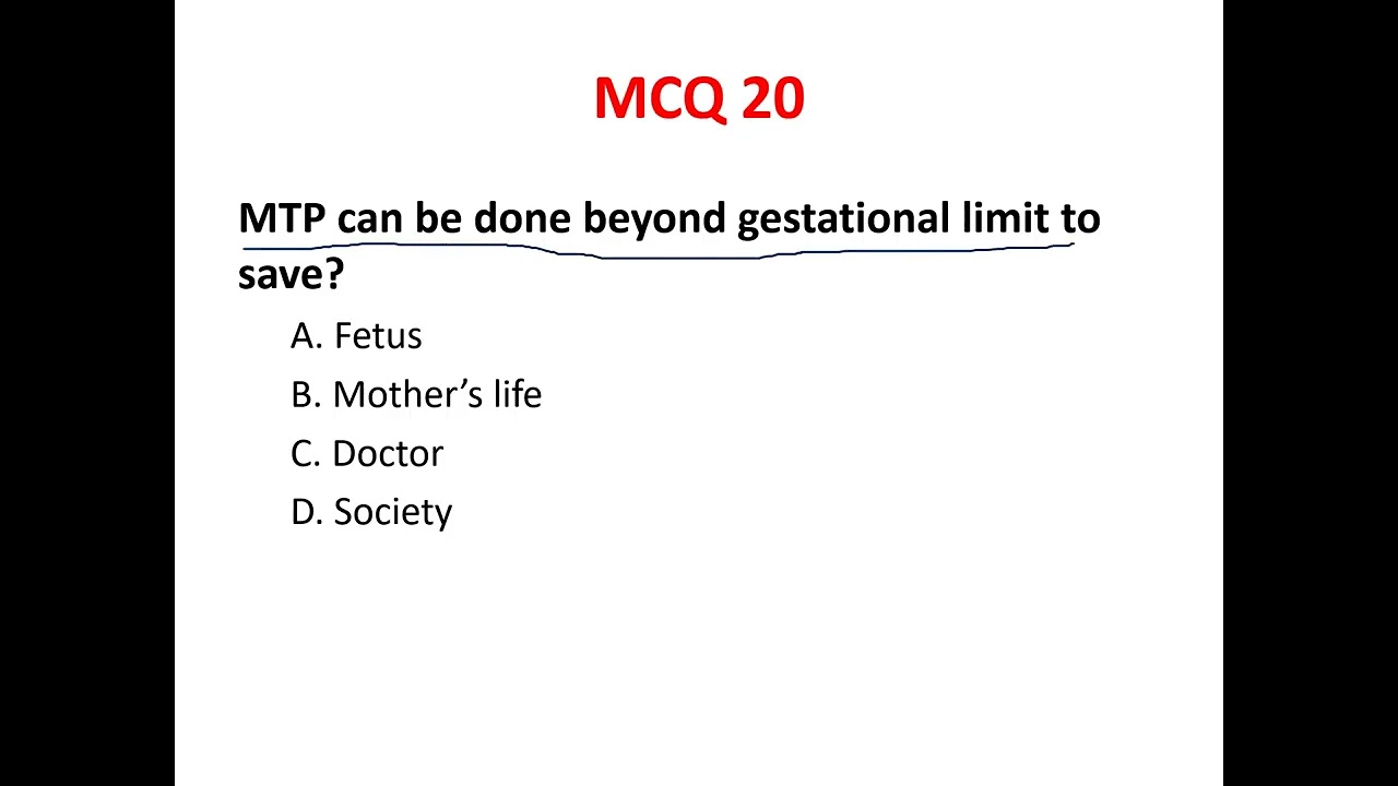 Medical Termination of Pregnancy (MTP) Act 1971 | Important MCQs with Explanation