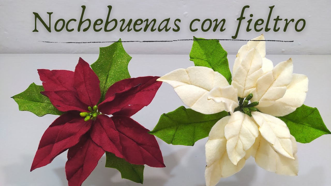 Flor de nochebuena en fieltro fácil y económica/ DIY  poinsettia flower in felt easy and cheap.