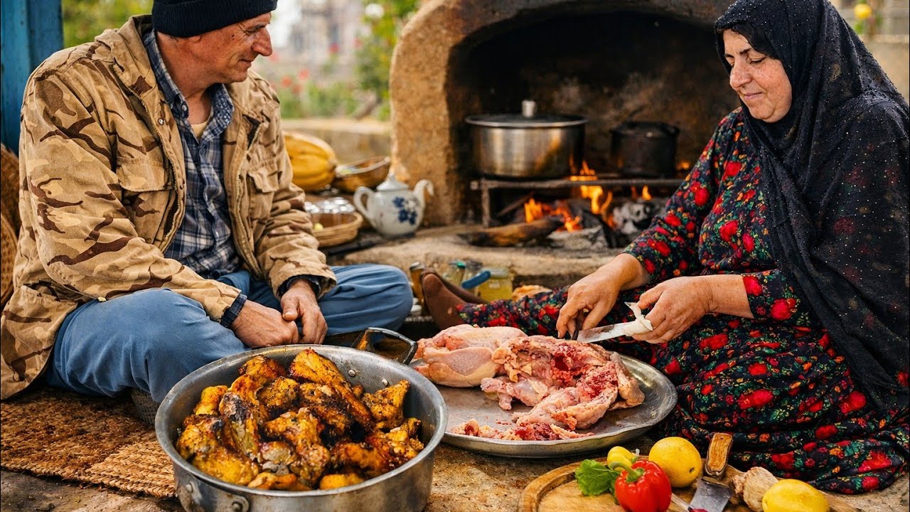 Rural Life 🔥🍗 | Cooking Delicious Fire Roasted Chicken