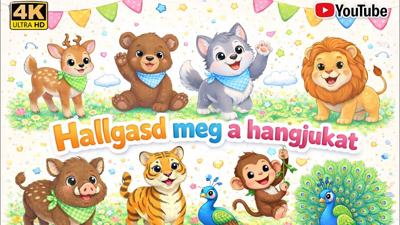 Tanuljuk meg az állatok hangját 2. Rész | Learn Animal Sounds for Kids 2  4K