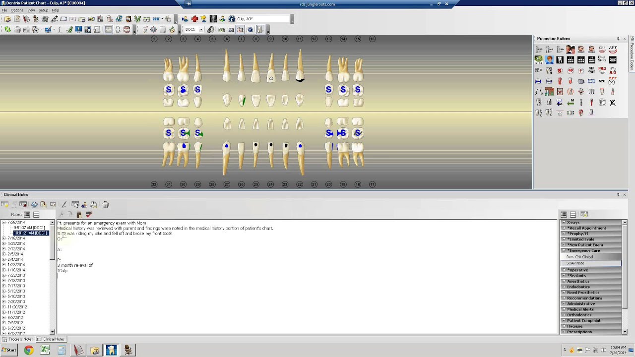 Dentrix Note taking