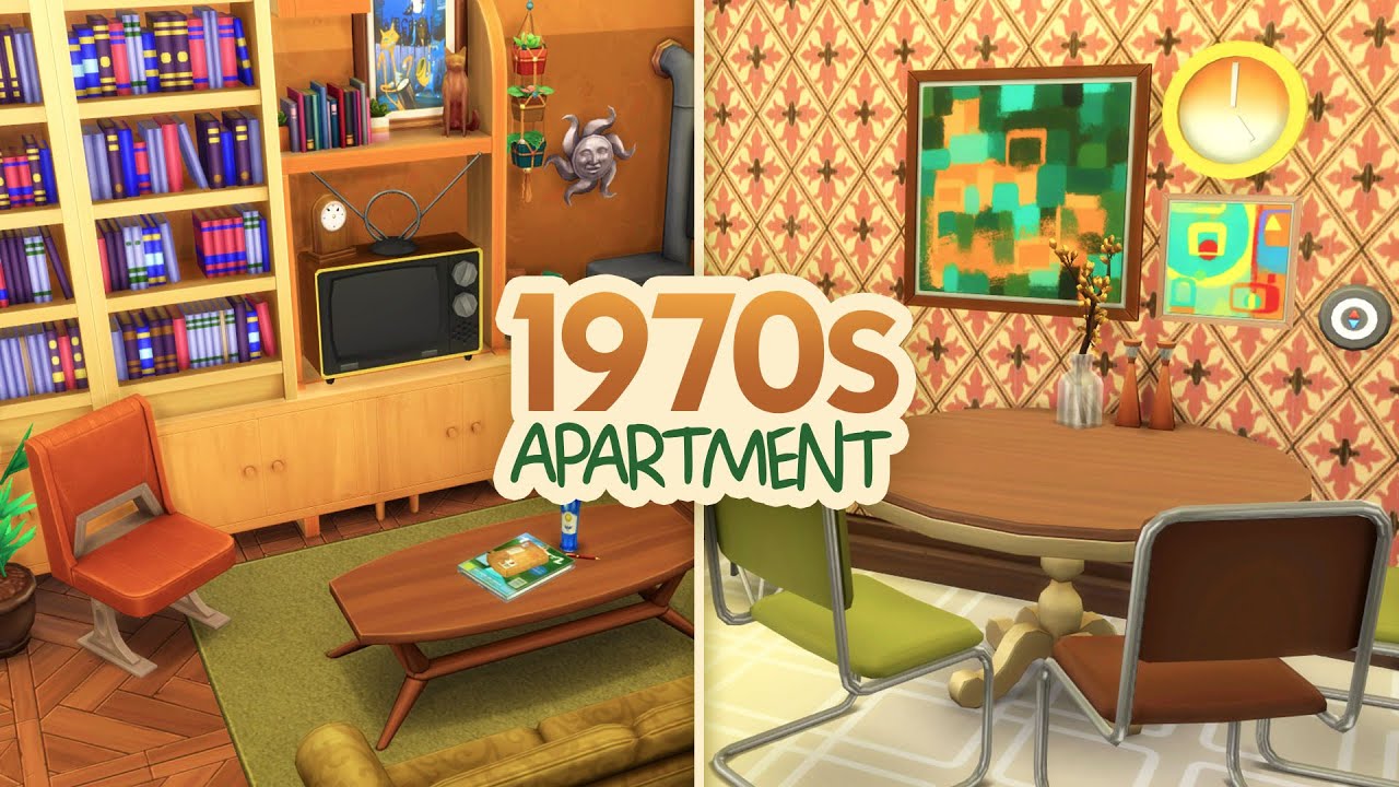 1970s ROOMMATES APARTMENT // Sims 4 Speed Build
