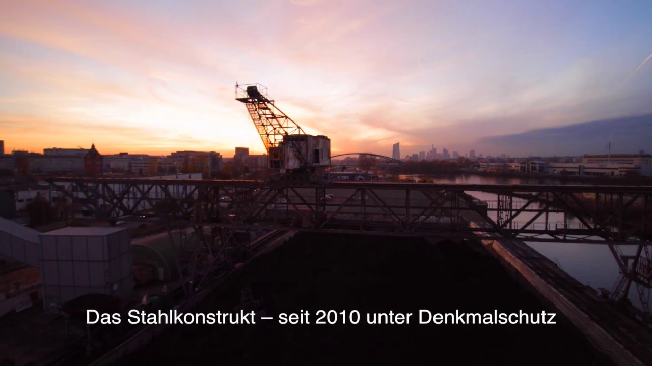Mit der EVO unterwegs: der Kohlekran am Offenbacher Nordring