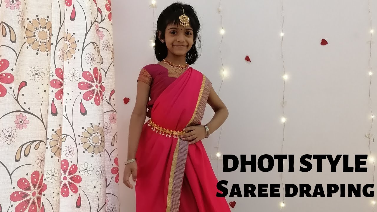 DHOTI STYLE SAREE DRAPING IN TAMIL#HOW TO DRAPE SAREE IN DHOTI STYLE#SAREE DRAPING TUTORIAL STEPS