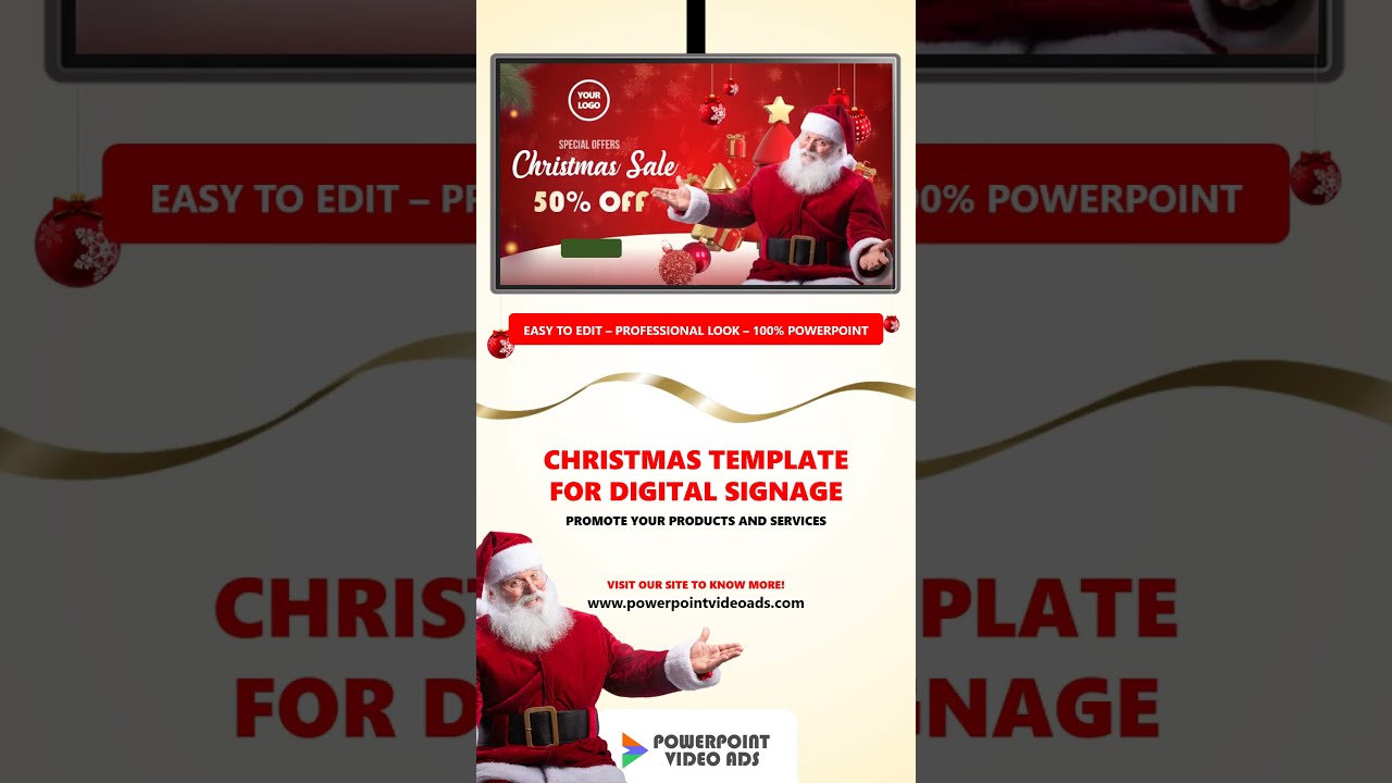 Christmas Template for Digital Signage #shorts