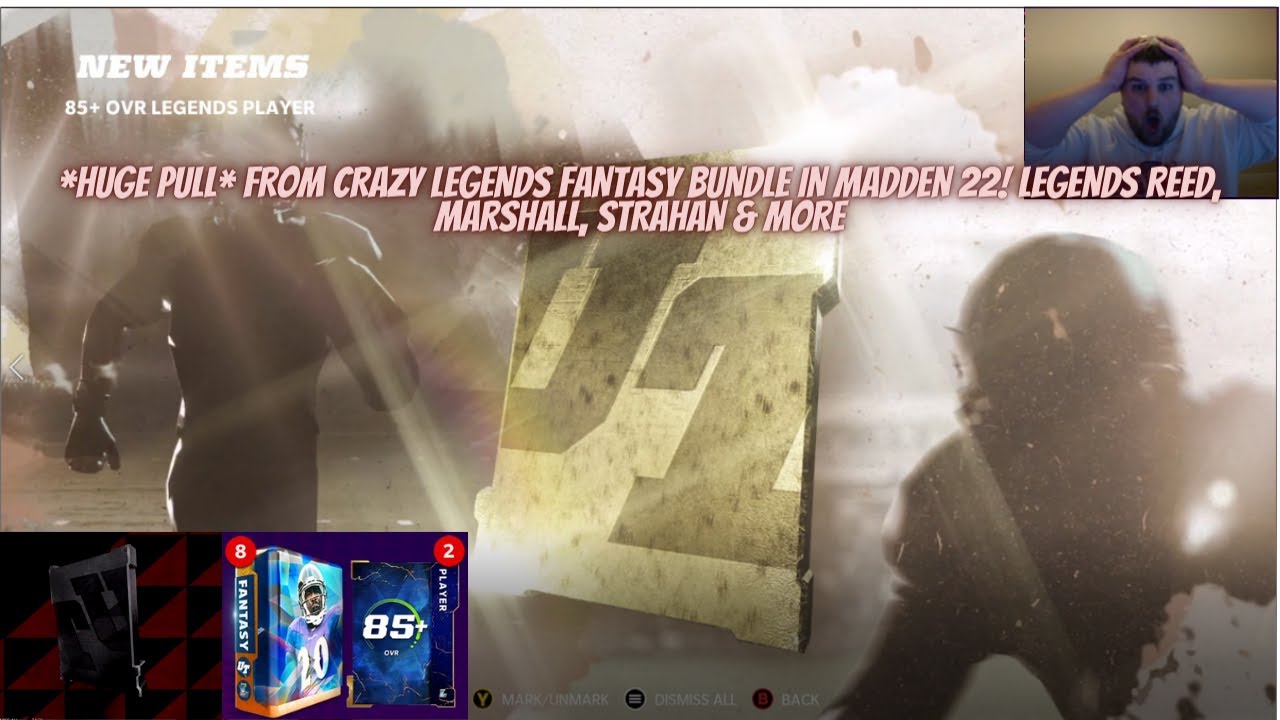 *HUGE PULL* FROM CRAZY LEGENDS FANTASY BUNDLE IN MADDEN 22! LEGENDS REED, MARSHALL, STRAHAN & MORE!