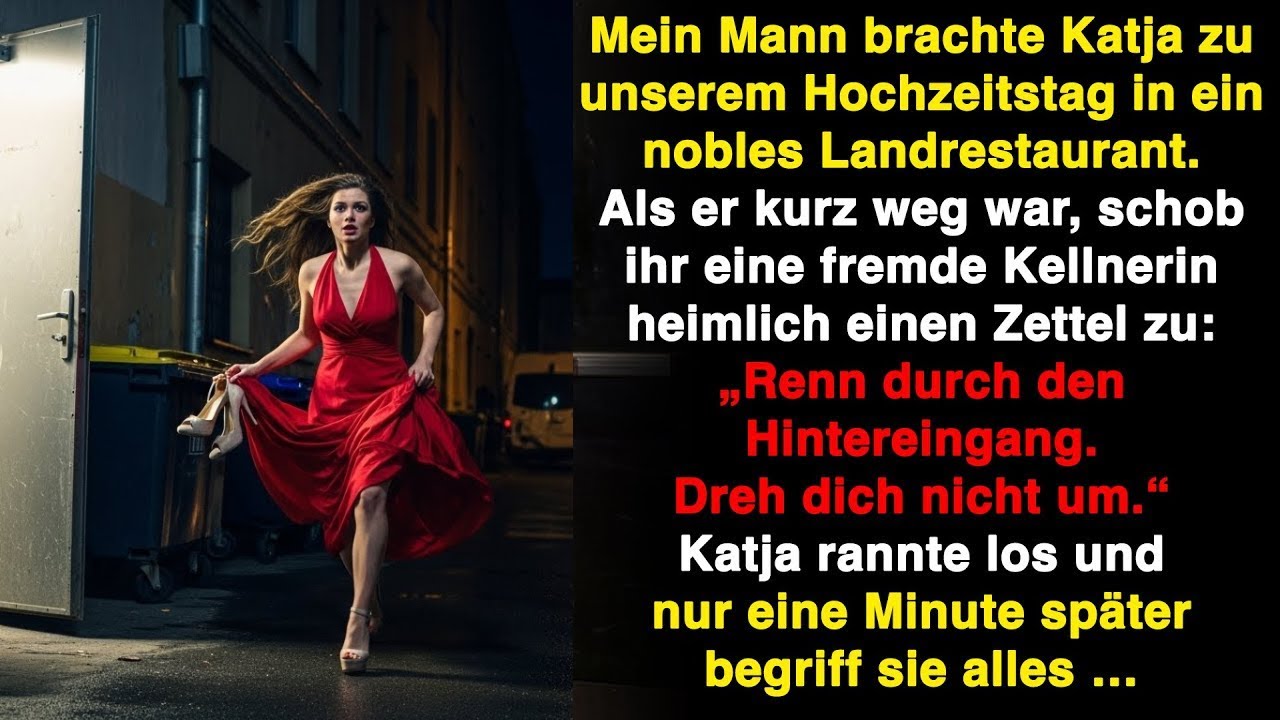 „Renn durch den Hintereingang!“ Eine Kellnerin drückte Katja einen Zettel in die Hand…