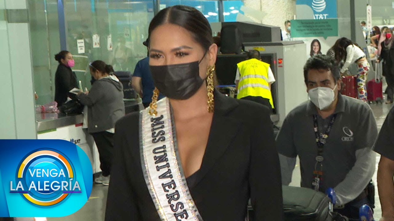 Andrea Meza fue recibida en el aeropuerto de México por sus seguidores. | Venga La Alegría