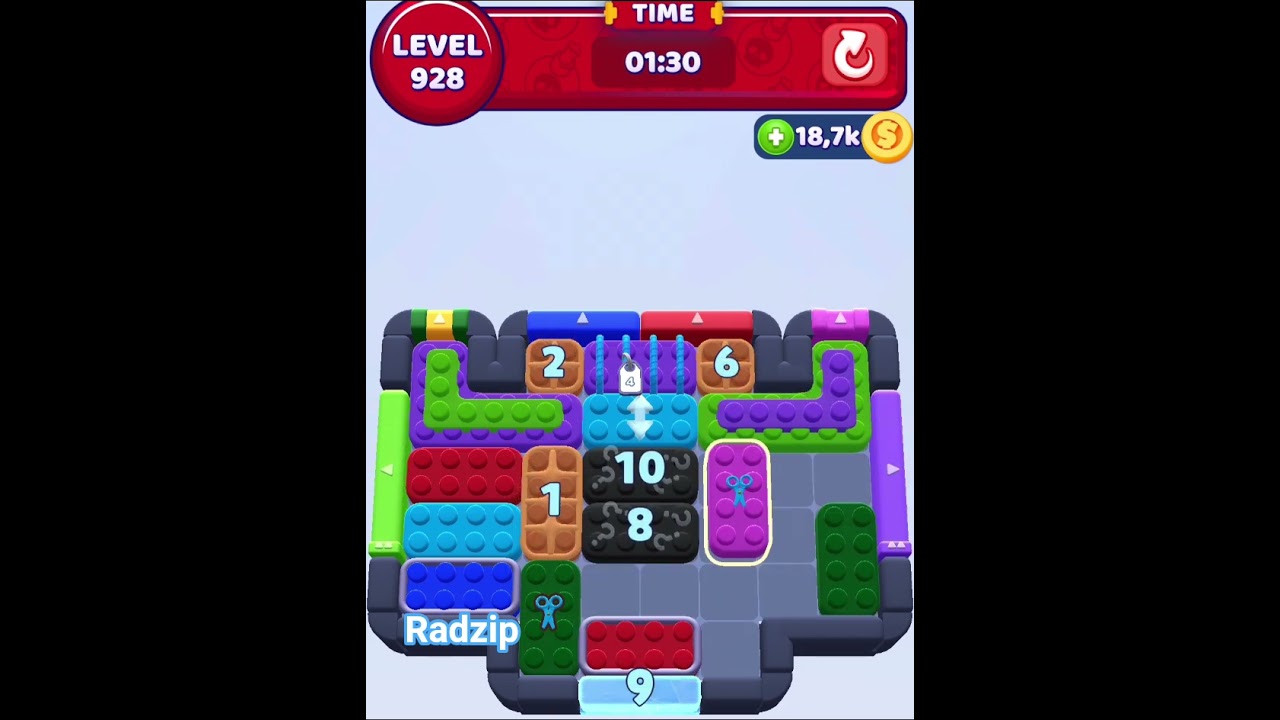 Radzip  - walkthrough color block jam level 928 #rozwiązanie color block jam poziom 928