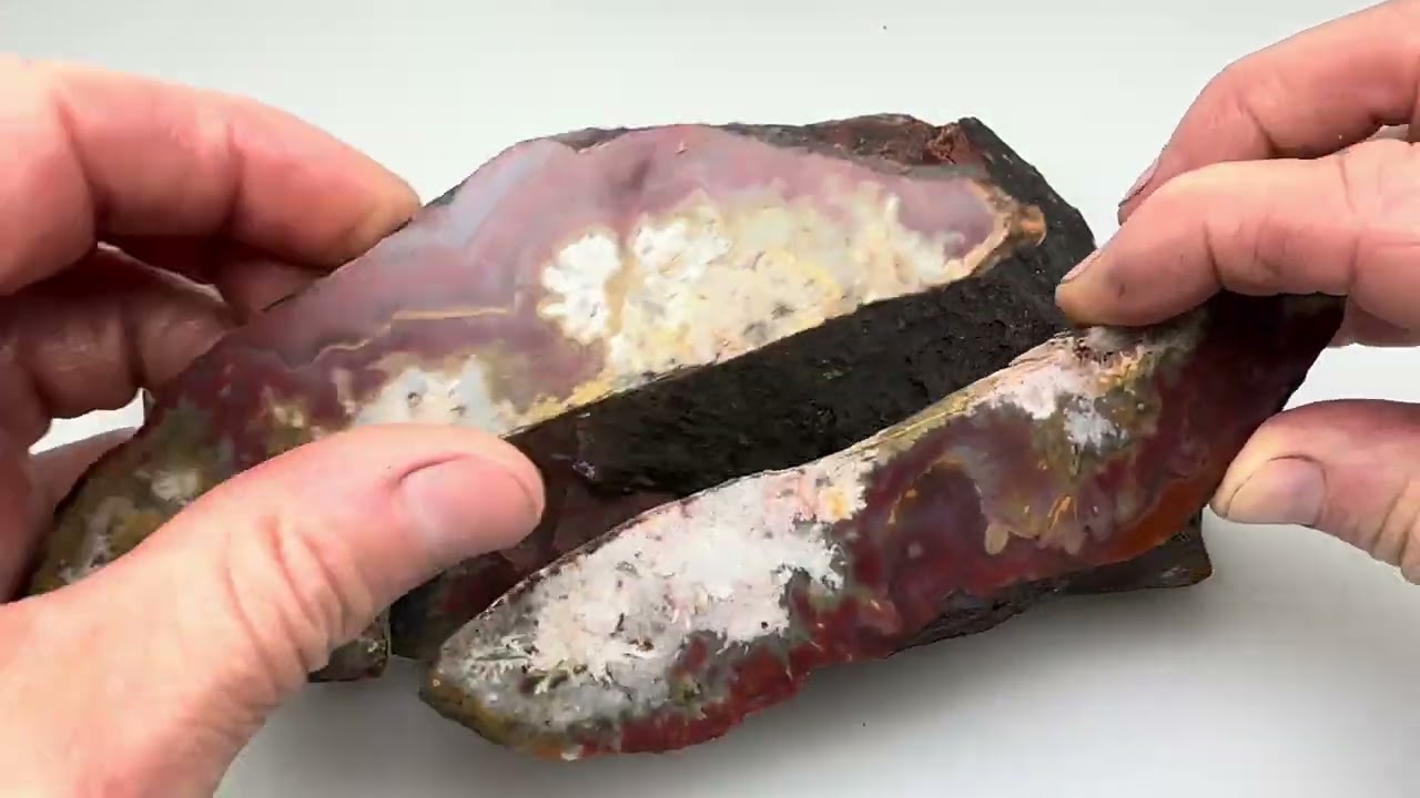 Slabbing and Cabbing Colorful Crazy Lace Agate