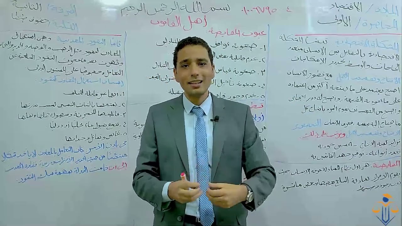 المحاضرة الأولى في مادة الإقتصاد الفرقة الثانية - حقوق طنطا [د/محمد سليم | أهل القانون]❤⚖