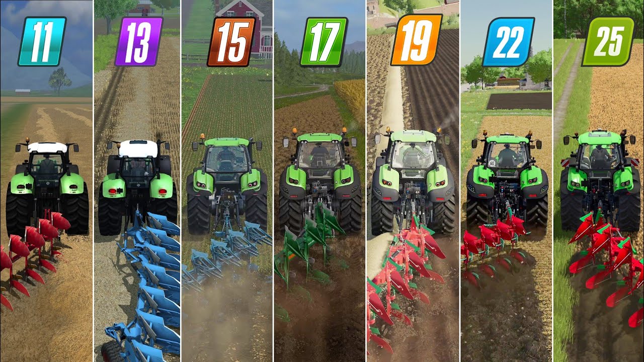 Fs11 vs Fs13 vs Fs15 vs Fs17 vs Fs19 vs Fs22 vs Fs25 | Heavy Plow with Deutz Fahr