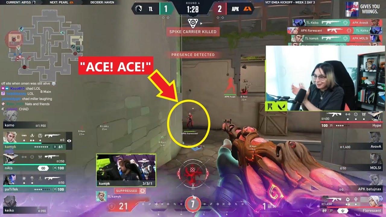 SR meL's excited reaction to her ex-teammate APK florescent's incredible ACE