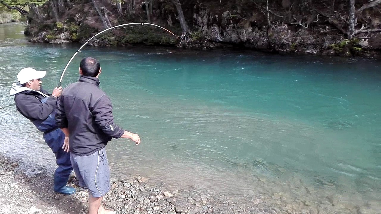 Pesca de Salmon en el CHALTEN PATAGONIA ARGENTINA !!!