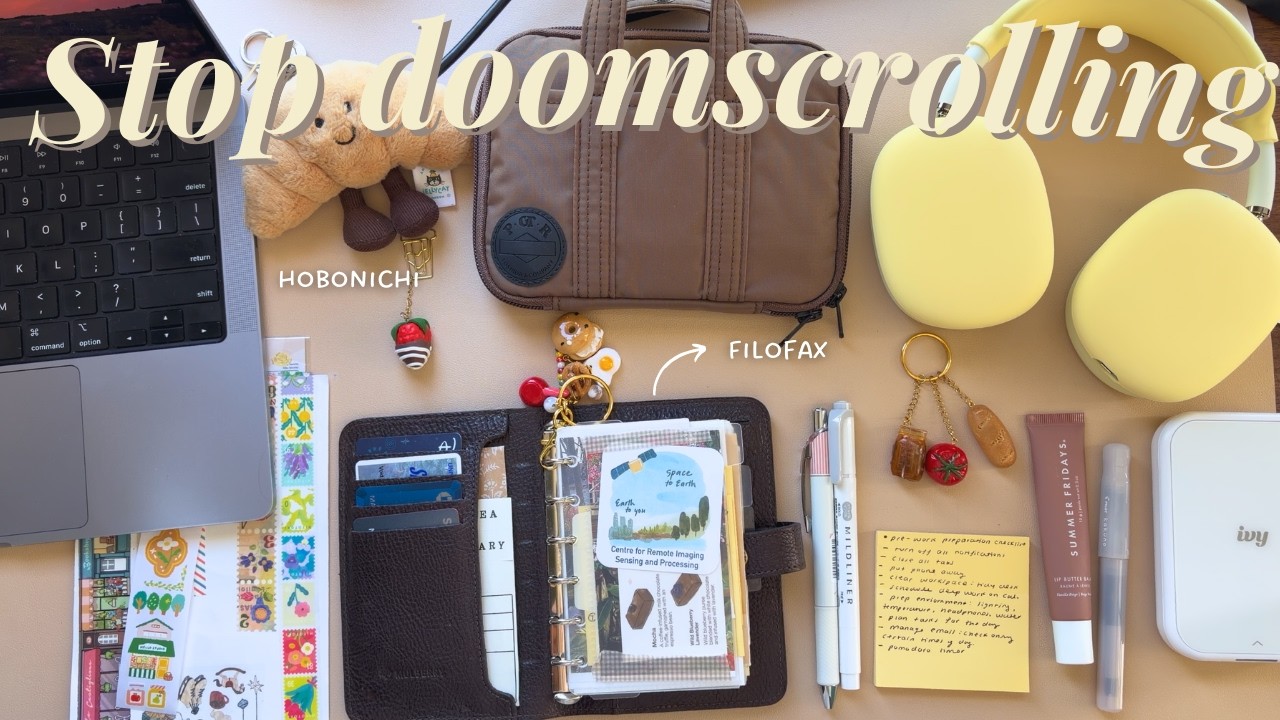 my anti-doomscrolling routine in my filofax pocket planner ✨