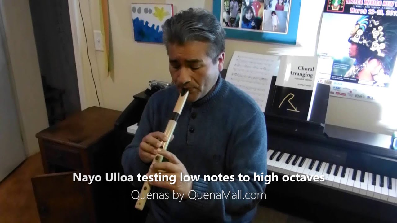 Nayo Ulloa playing notes to high octaves in our quena flute