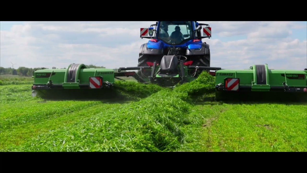 SaMASZ KDD 941 STH ISOBUS - praca zestawu kosiarek dyskowych /  disc mower set in action