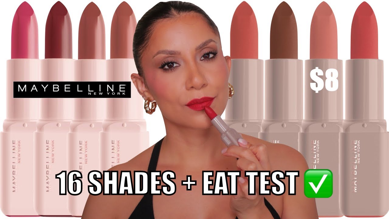 Maybelline Serum Lipstick Swatches (16 Shades) Satin & Matte + Eat Test Review