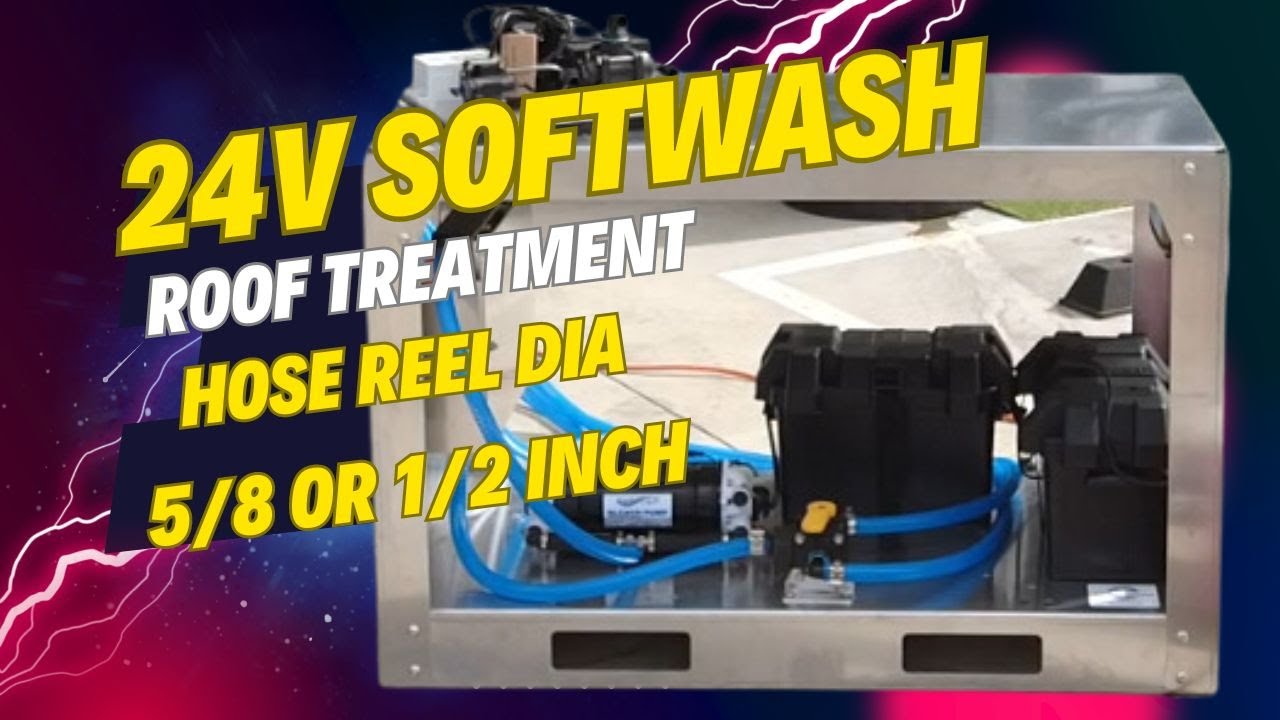 SoftWash Skid 24v Pushed with 5/8 and 1/2 Hose