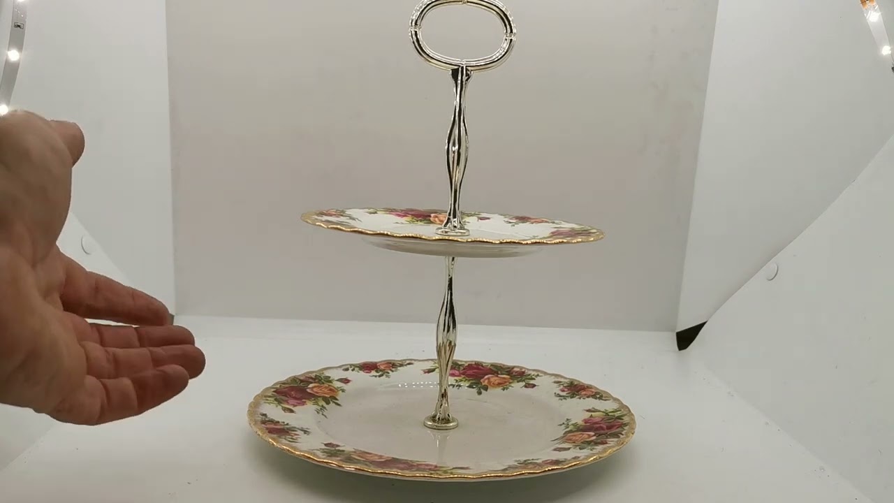 Royal Albert China Old Country Roses Two Teir Cake Stand