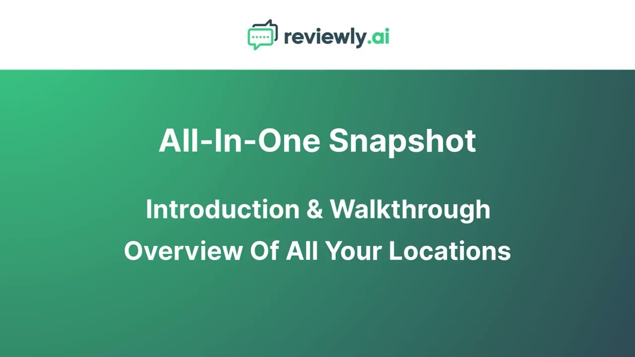 All-In-One Snapshot Walkthrough
