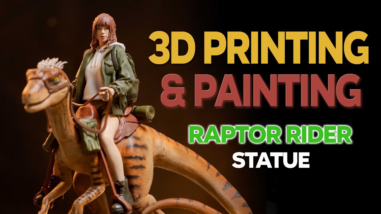 Raptor Rider 3d Printed Statue