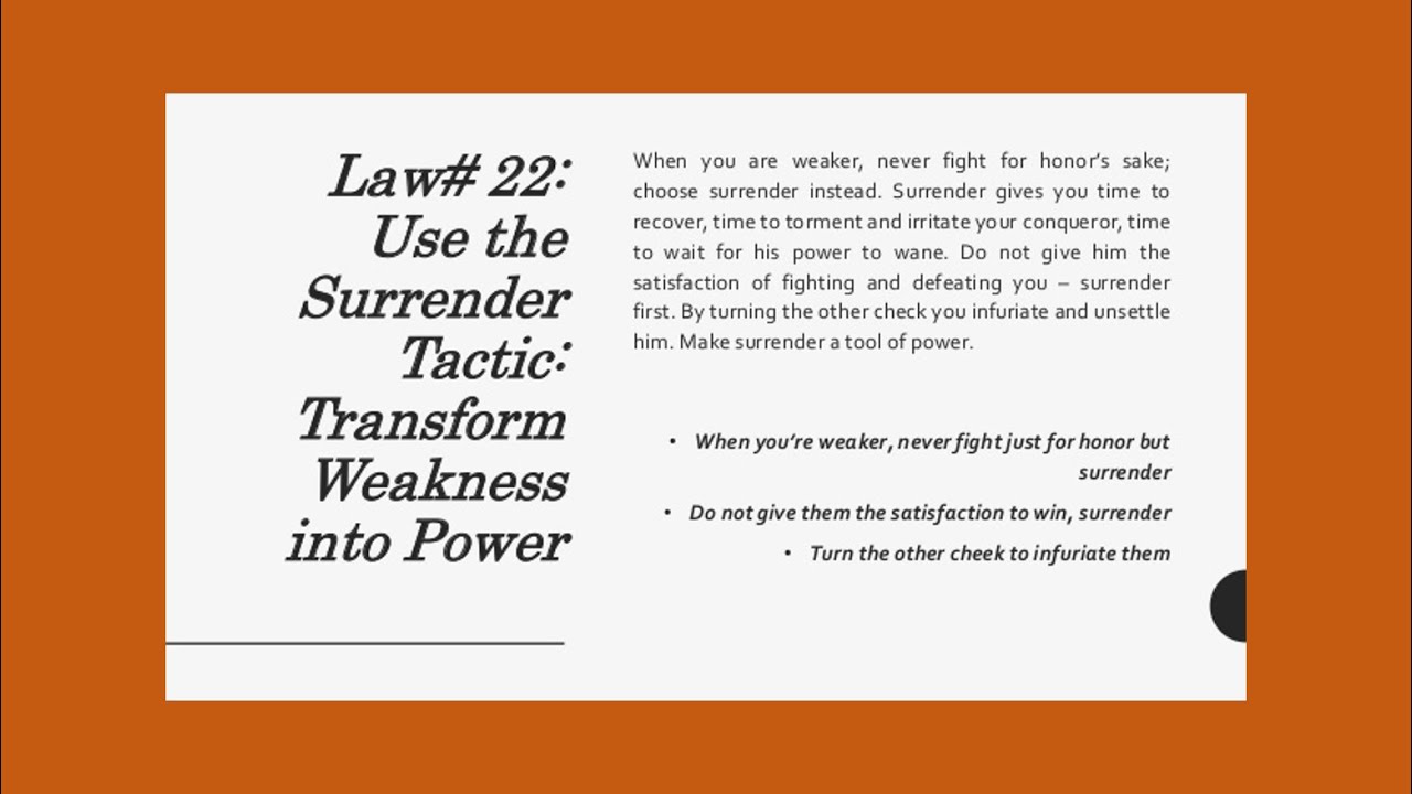 Strategic Maxims: The Surrender Tactic
