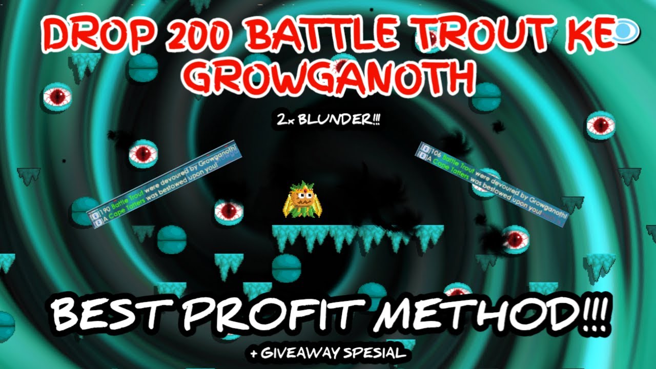 Drop 200 Battle Trout Ke Growganoth!! Bisa Dapet Nightmare Devil Wings?? | Growtopia Gacha |