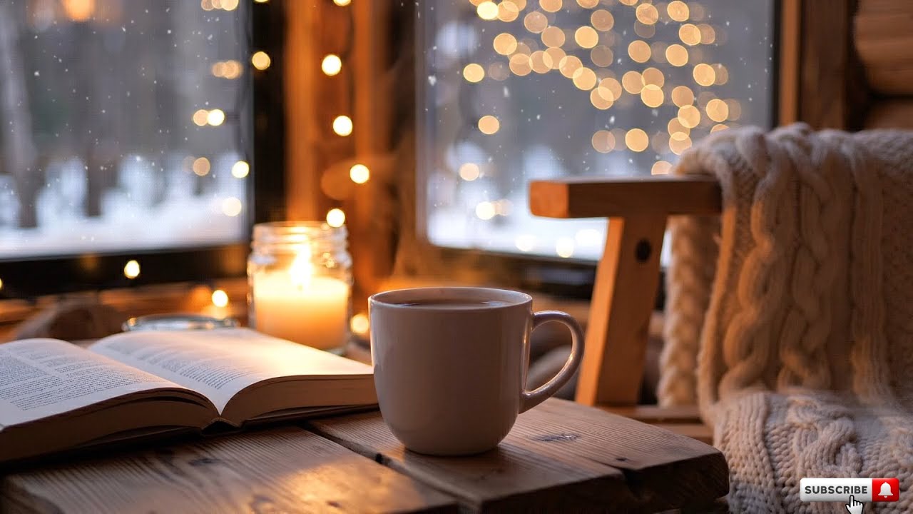 Smooth Jazz Coffee Shop ☕ Fireplace for Work & Study