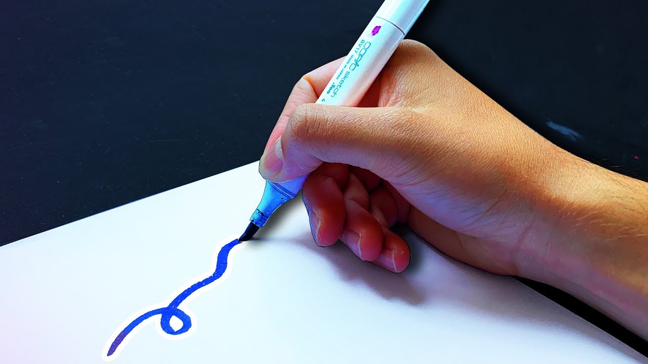 One Continuous Line with a Copic Marker for 1 Hour (vs. ZHC)
