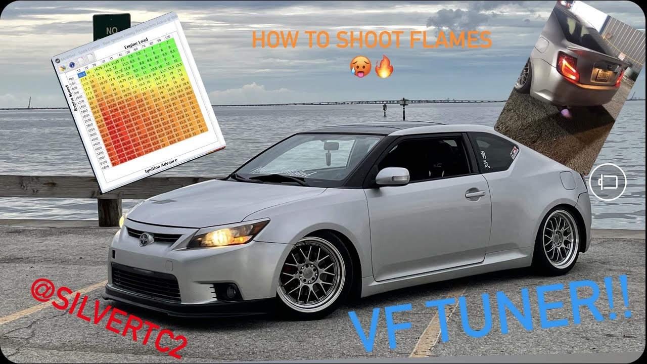 SCION TC SHOOTING FLAMES!!! *VF TUNER* BY OV TUNE TUTORIAL !!!