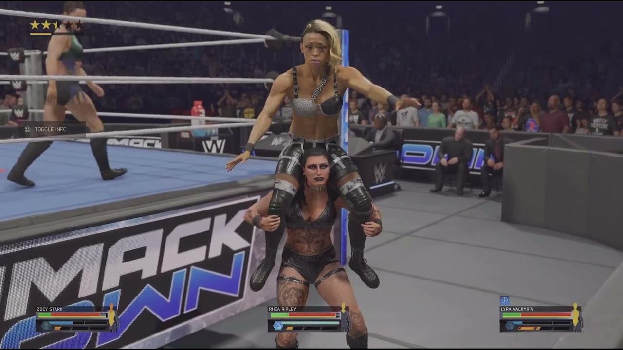 Zoey Stark vs Rhea Ripley vs Lyra Valkyria royal rumble qual