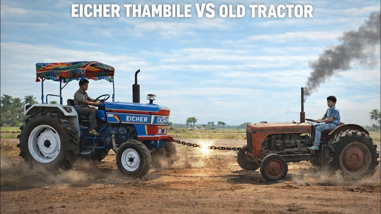 Eicher vs old tractor tochan Mukabala #video #viral #trending 