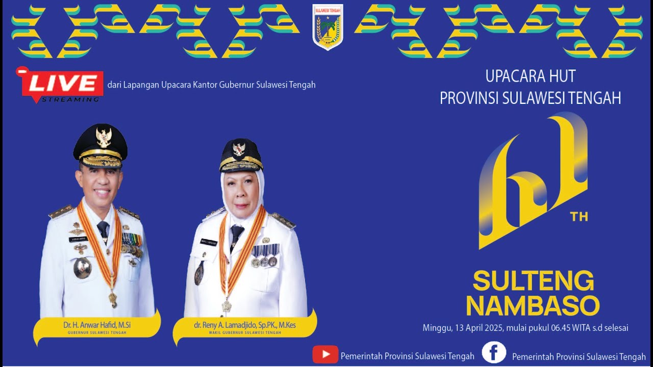 Upacara HUT Provinsi Sulawesi Tengah ke-61 Tahun 2025
