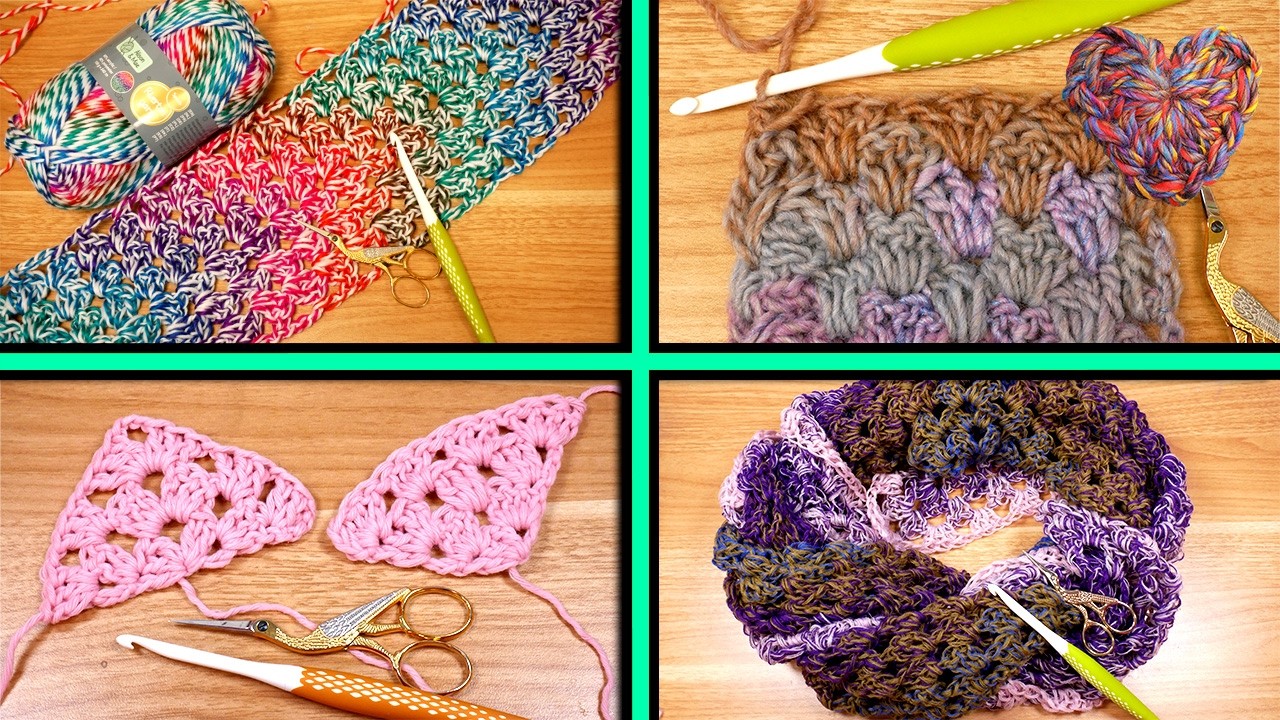 4 x Granny Style! Schal, T&uuml;cher & Musterideen f&uuml;r den Fr&uuml;hling! H&auml;keln lernen