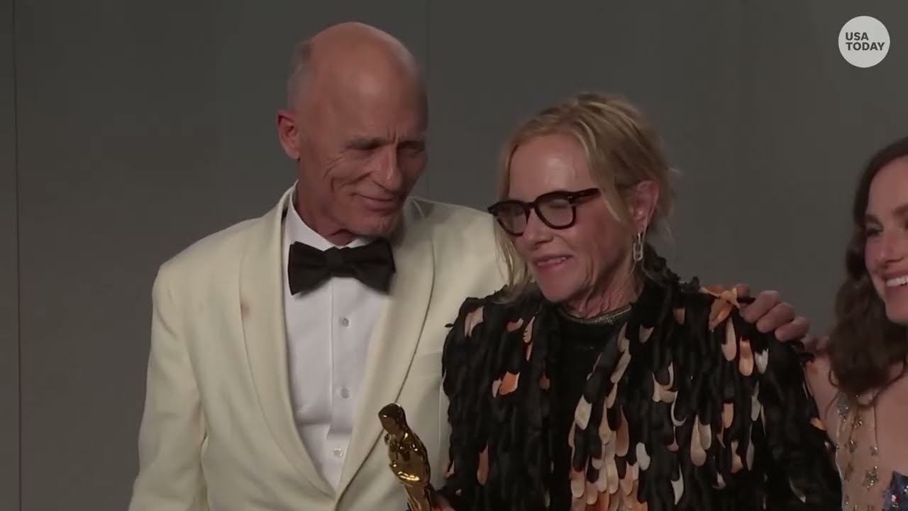 Oscar winners Michael B. Jordan, Amy Madigan, Jessie Buckley show off trophies at Vanity Fair party