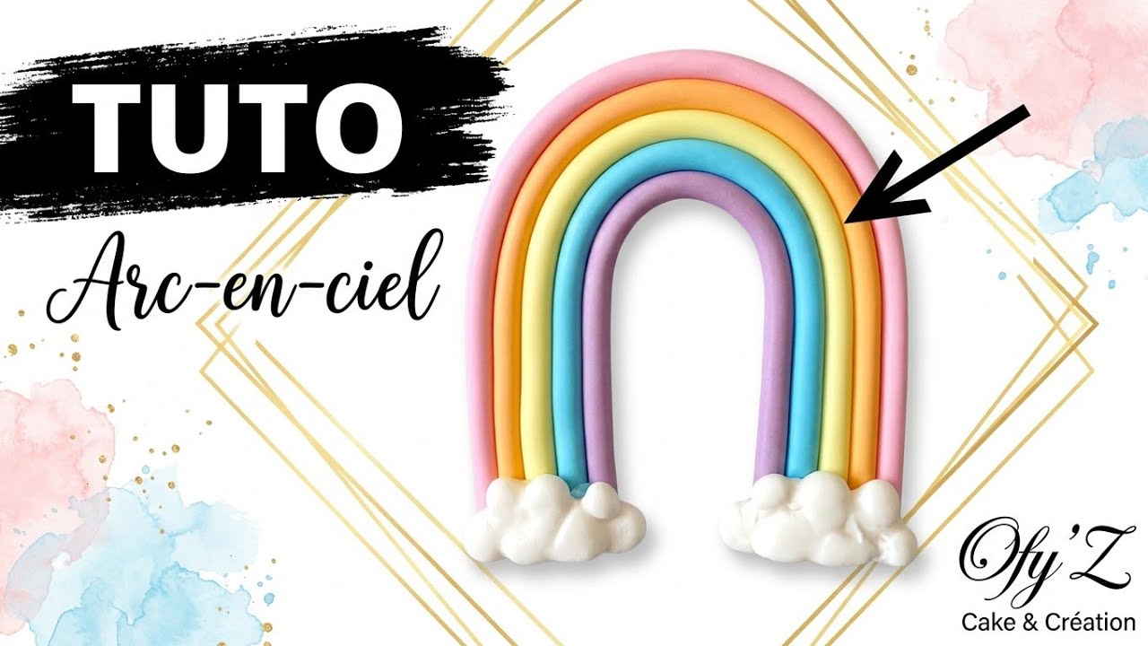 Comment modeler un arc-en-ciel 🌈 en pâte à sucre | Tutoriel cake design facile