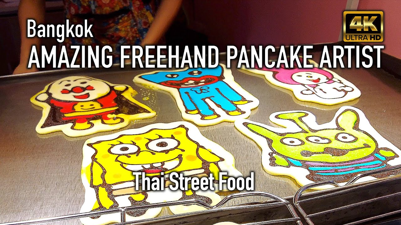 Amazing Freehand Pancake Artist - Thai Street Food | Bangkok