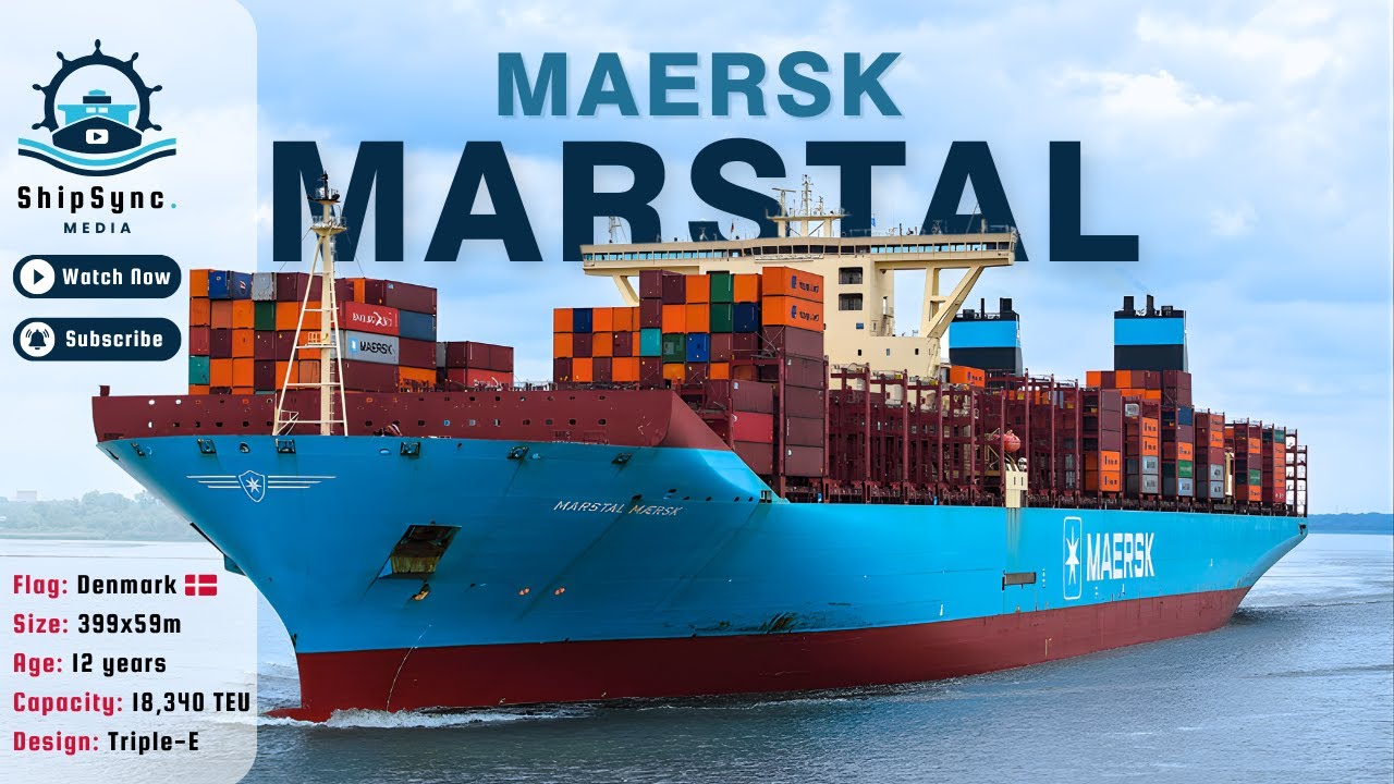 MASSIVE MARSTAL MAERSK SHIP: GIANT Container Ship at Rotterdam Port! #ship #containership #cargoship