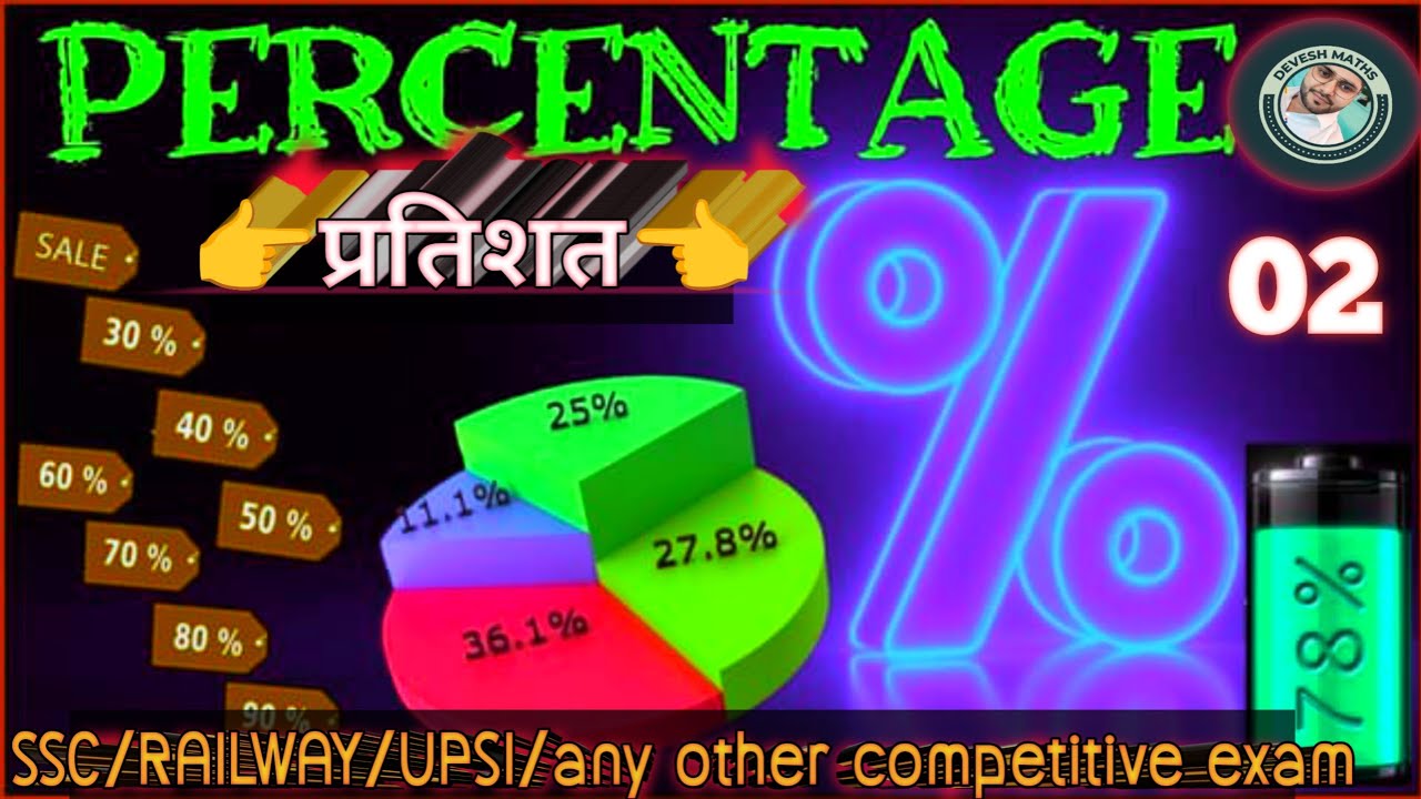 || प्रतिशत % || Basic questions type-01 || SSC | RAILWAY | OTHER COMPETITIVE EXAMS 