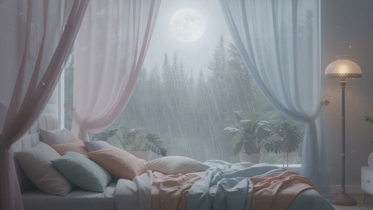 Cozy Forest Bedroom | Rain & Relaxing Sleep Music