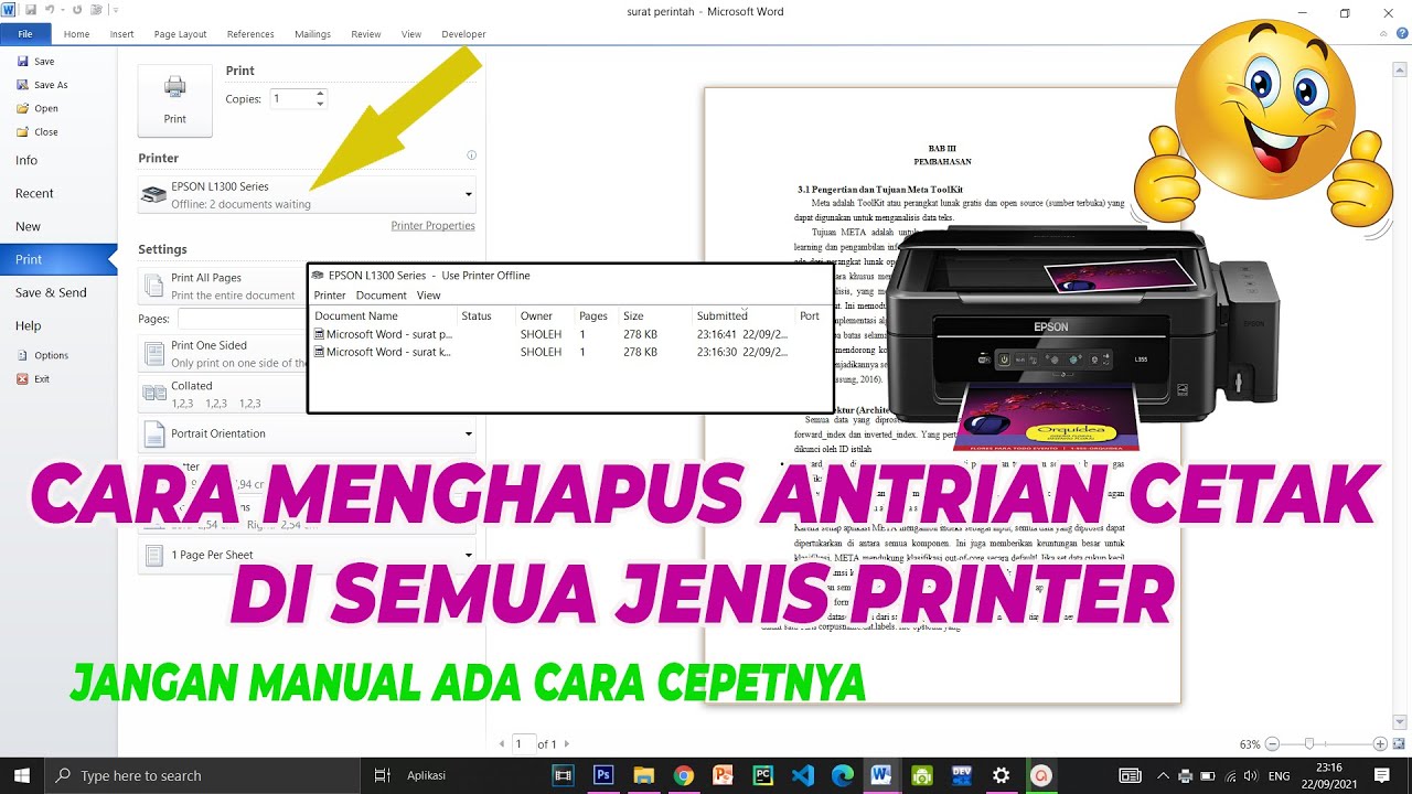 Cara Menghapus Antrian Cetak Semua Jenis Printer