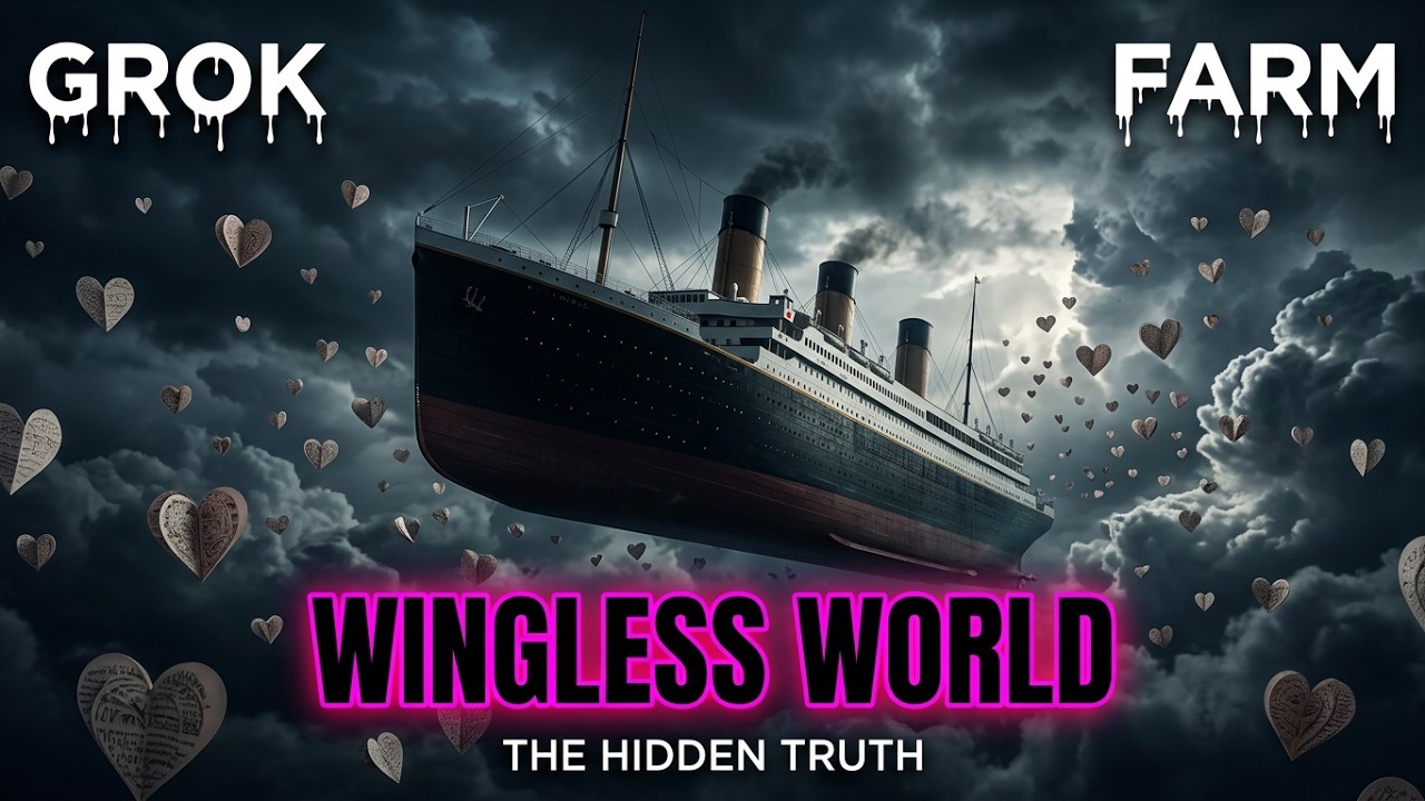 Wingless World (absurdity remix) grok.farm (official music video)  Our revels now have ended