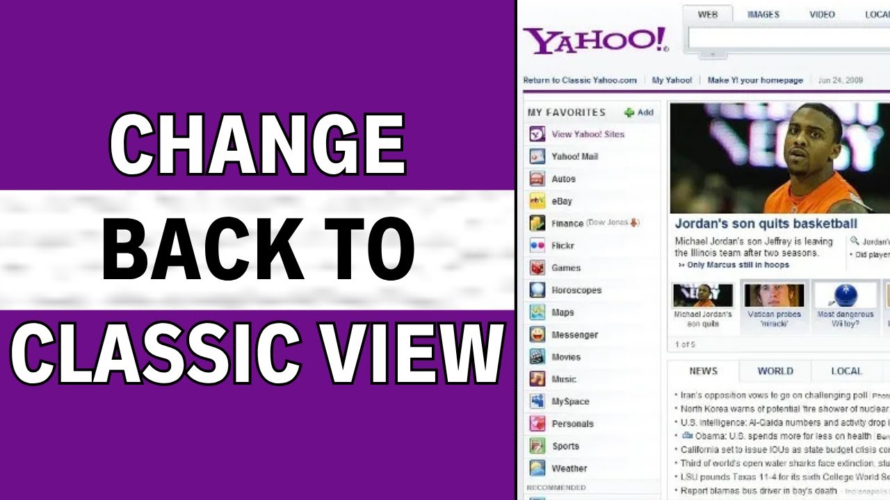 How To Change Yahoo Homepage Back To Classic View