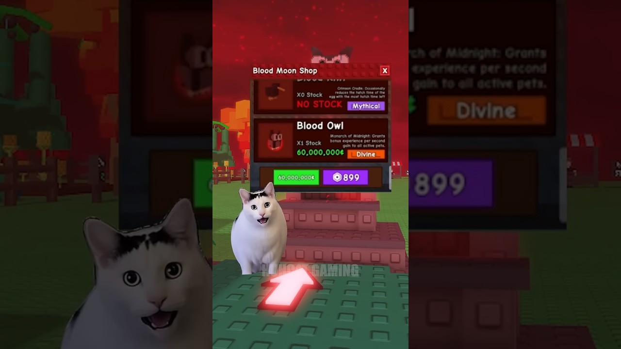 bloodmoon shop in Grow a garden but...😭| HuhCat Gaming